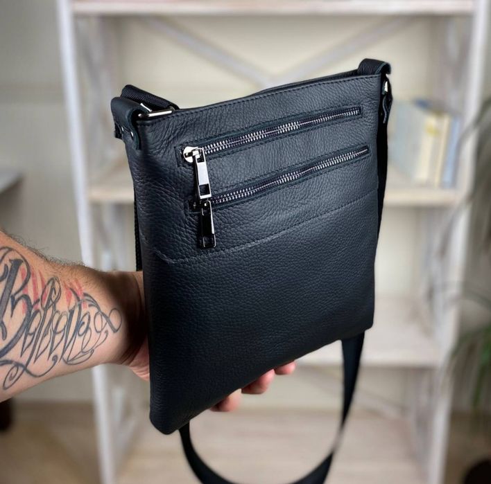 Сумка-барсетка Чикаго, мужская через плечо, кожаная, чоловіча шкіряна