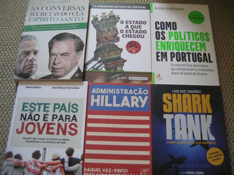 Livros de política, negócios e biografias
