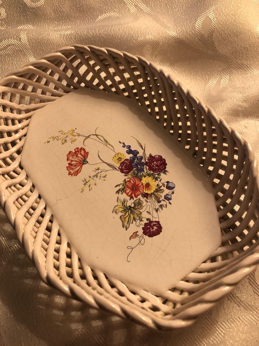 Bodrogkereszturi Keramia Węgry - ceramika ażurowa - owalny koszyczek