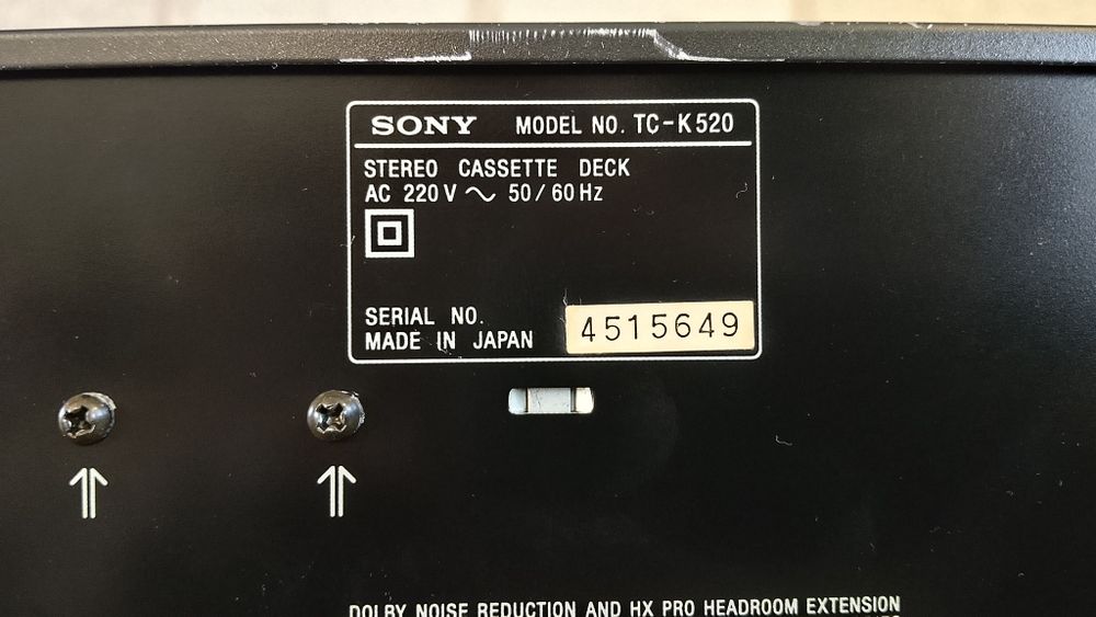 SONY TC-K 520 Stereo Cassette Deck 1990-92
