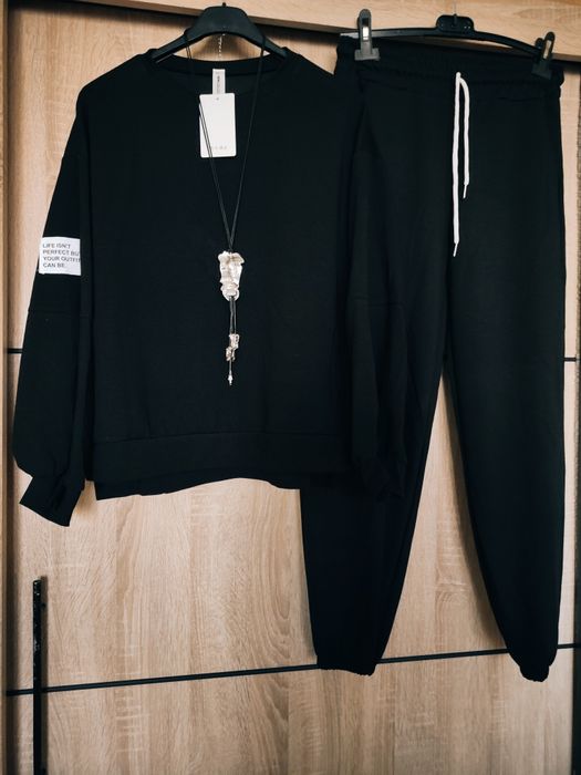 Dresy komplet zestaw bluza spodnie plus size 44 42 duży rozmiar