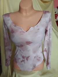 Body długi rękaw Victoria's Secret S 36 pink dye tie
