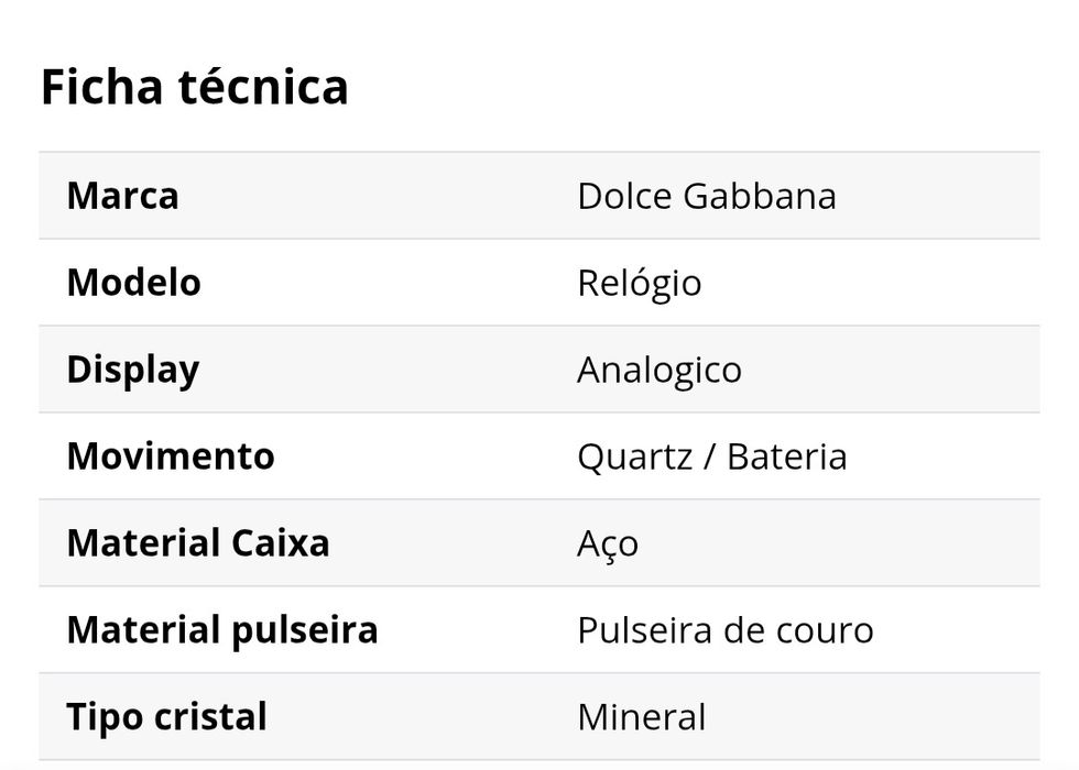 Relógio Dolce Gabbana