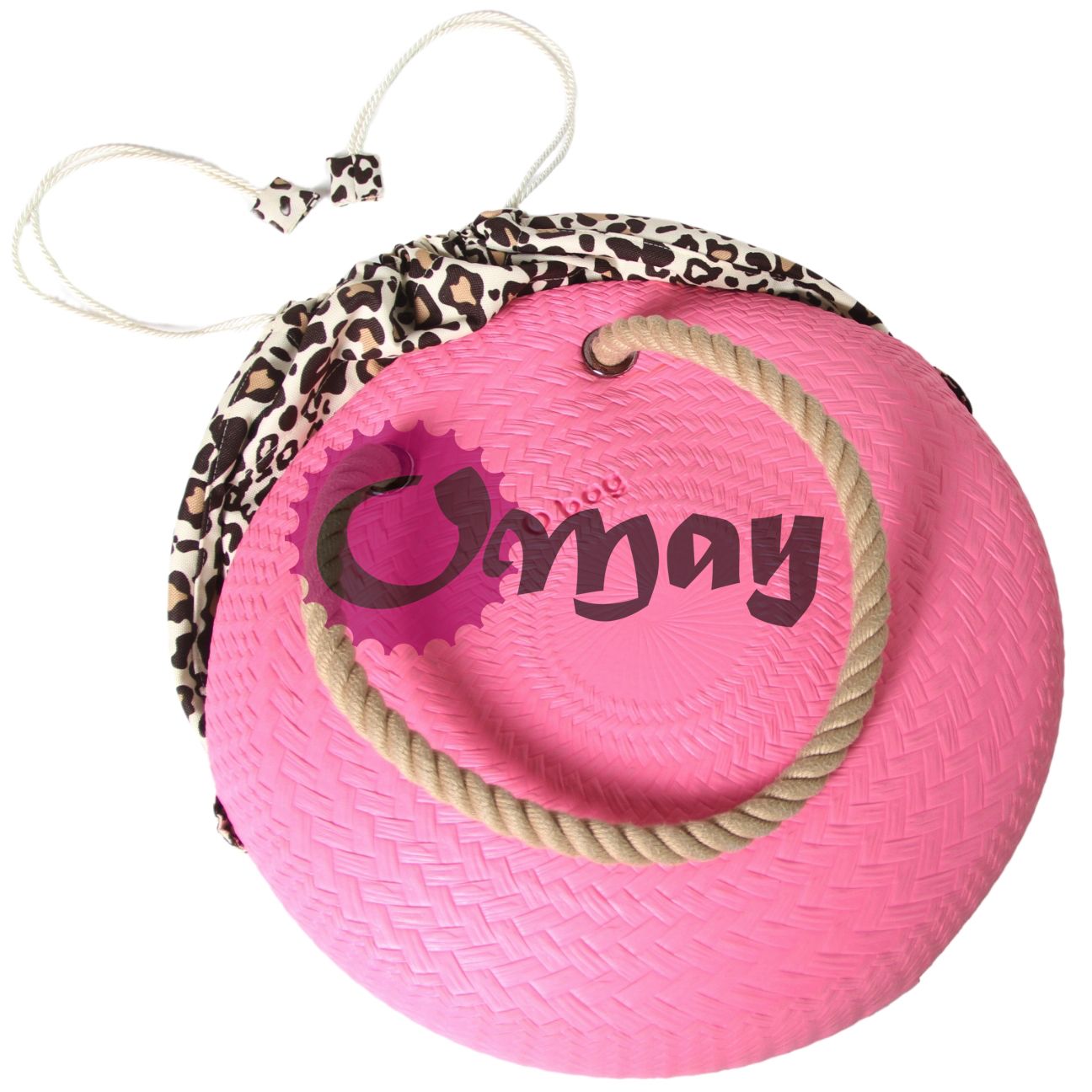 Beżowy organizer worek do OBAG TWIST MINI panterka brąz komin OMAY