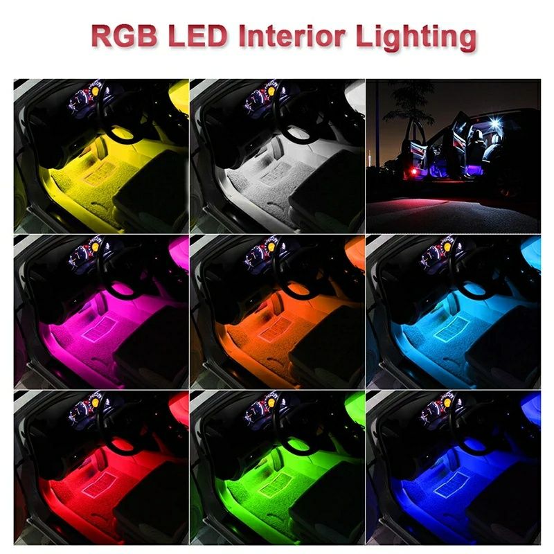Luzes led do interior do carro com varias cores