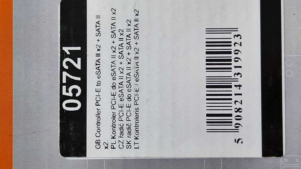 GB kontroler PCI-E to eSATA II x2 złącza i SATA II x 2 złącza