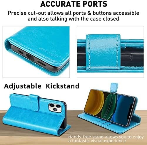 Monasay light blue wallet case iPhone 11 Pro, чехол книжка-трансформер