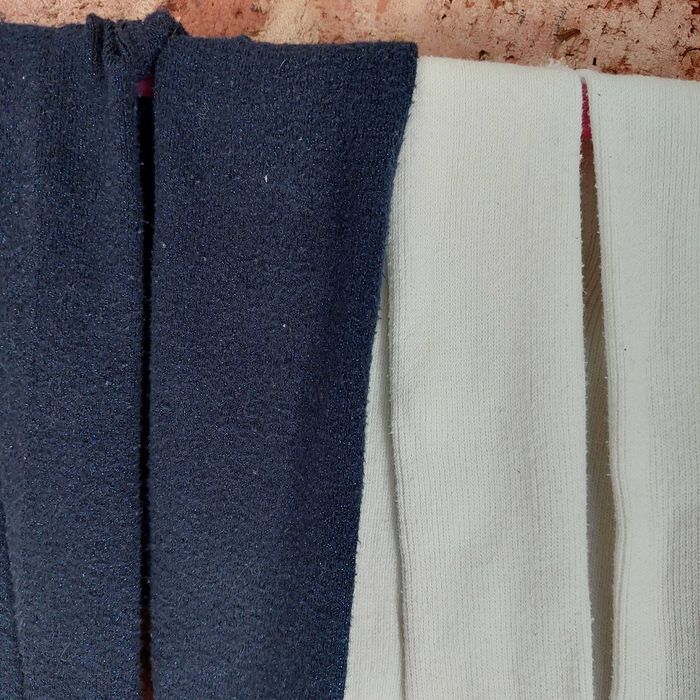 2 PARY rajstopy rajtki bawełniane 122-128 : granatowe i białe