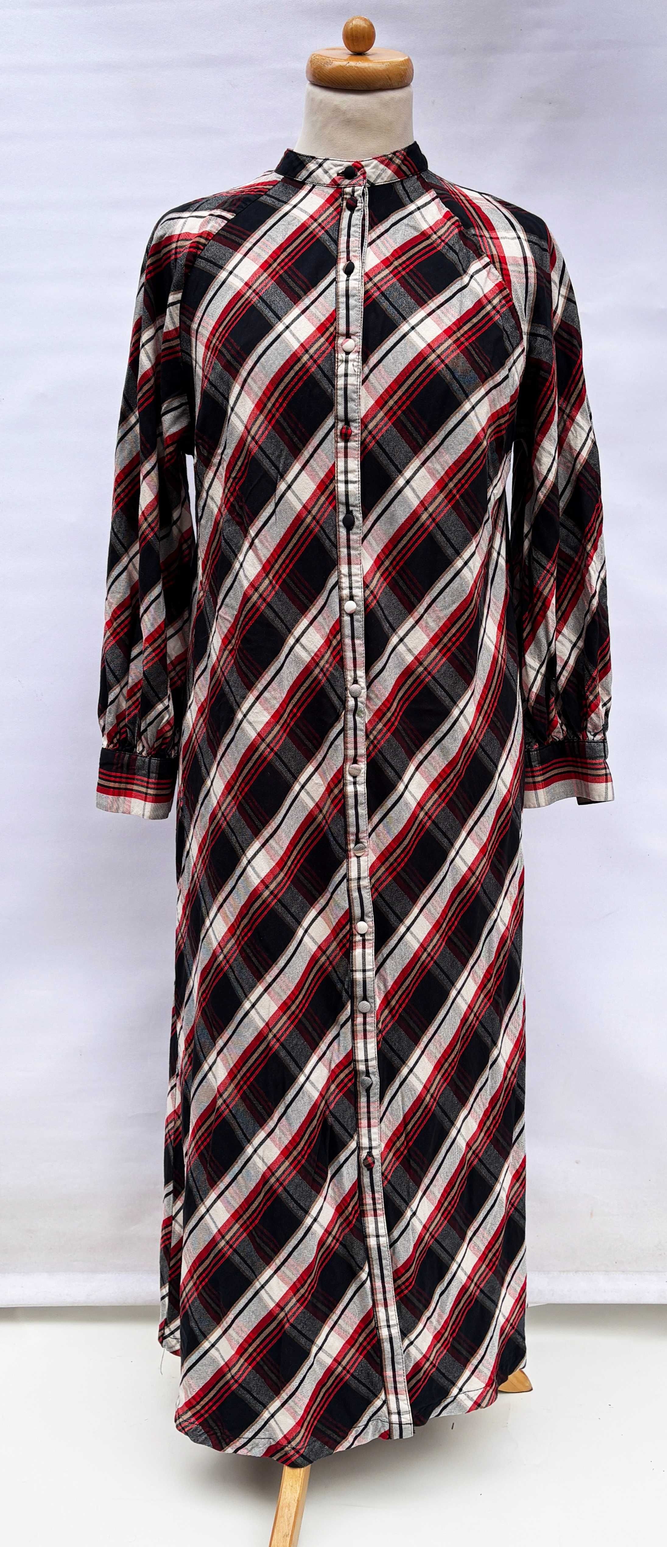 Sukienka H&M Dłuższa Prosta Kratka L 40 Kratkę
