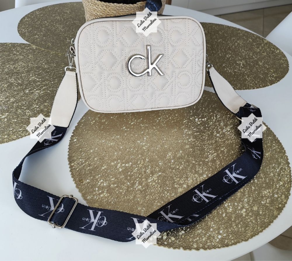 Torebka damska listonoszka torba Calvin Klein pasek logowany