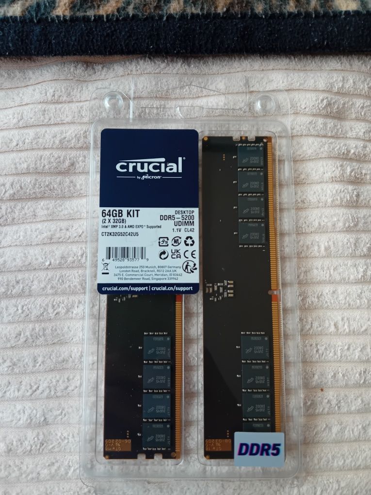 64GB pamięć ram DDR5 Crucial - Nowe