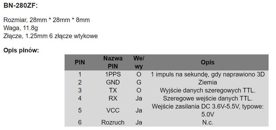 Beitian BN 280ZF BN-280ZF mini moduł GPS Glonass dron samolot RC