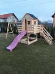 Domek dla dzieci Domek ogrodowy huśtawka zjeżdzalnia