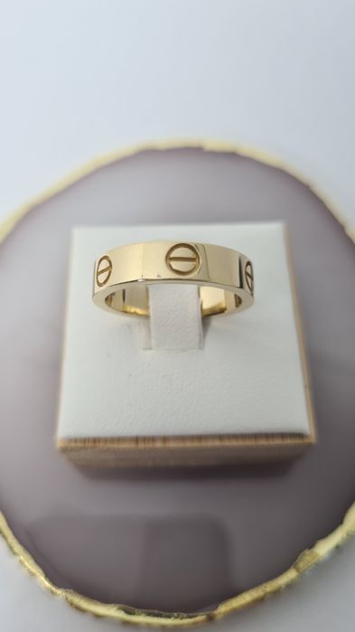 Nowy złoty pierścionek obrączka typu Cartier śrubki gładka p. 585