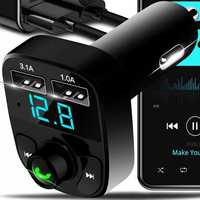 TRANSMITER bluetooth FM MP3 SD ładowarka 2xUSB audio g