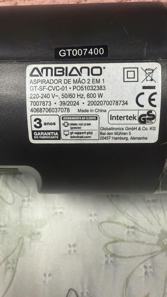 Aspirador ambiano de mão