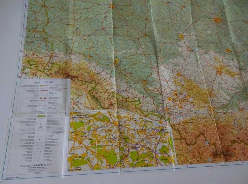 Polska - Mapa Drogowa Z 1996 Roku Skala 1 Do 750 000