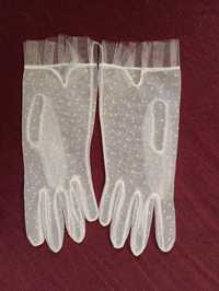 Rękawiczki komunijne białe