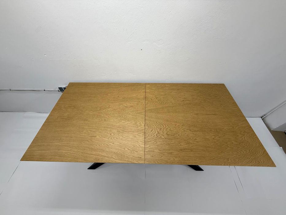 Dębowy stół do jadalni, salonu, krzyż, rozkładany 180x90+60cm