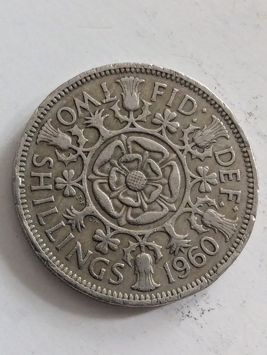 Moneta angielska Anglia 2 shilling 1960 Wielka Brytania