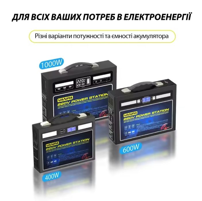 Портативна зарядна станція VANPA 1000W 720Wh в наявності