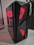ATX корпус 1stPlayer FireROSE F4 RED LED (3*120mm FAN) скло збоку.