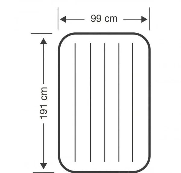 Матрас надувной одноместный Intex 99х191х25 см +ручной насос+ подушка