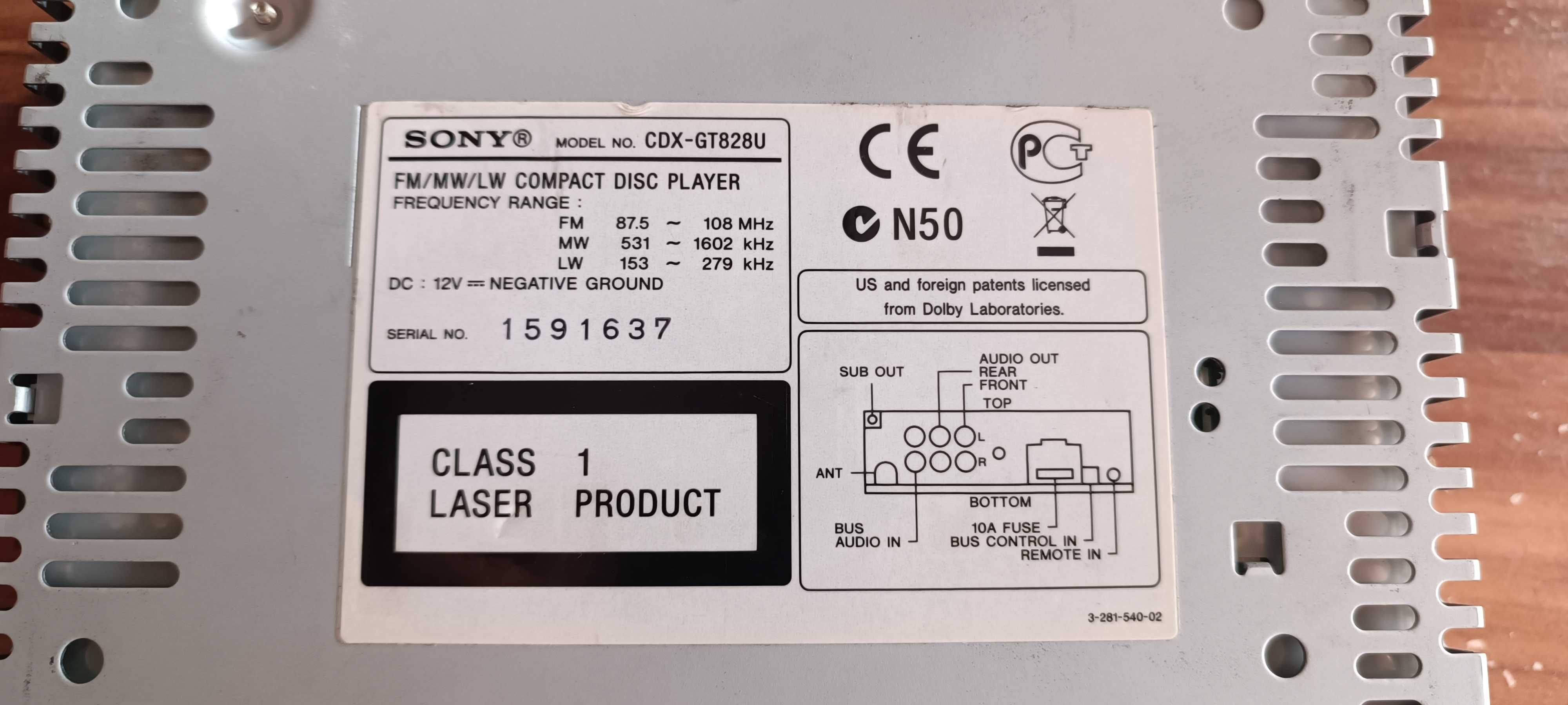Radio samochodowe Sony CDX GT 828U