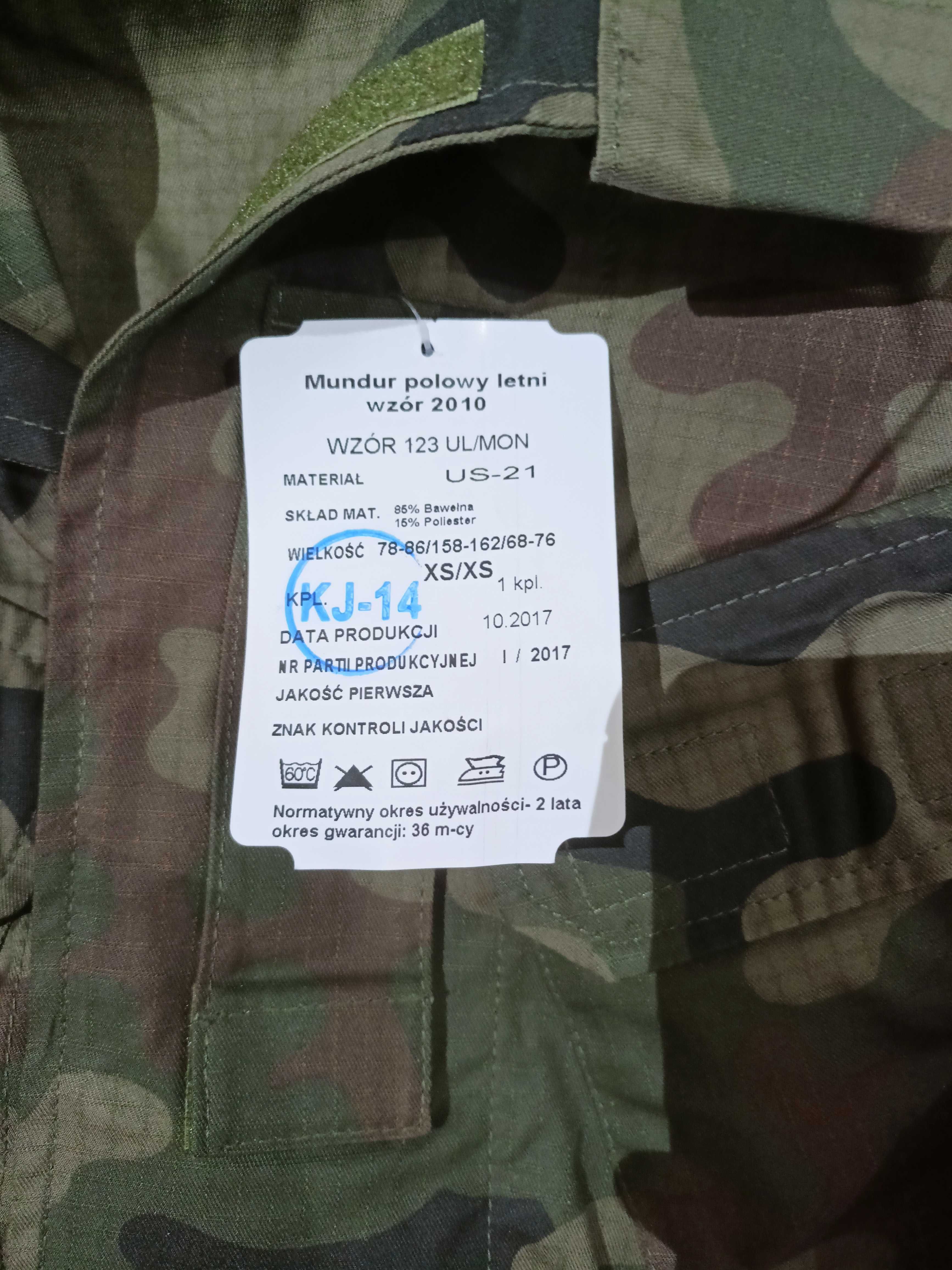 Mundur polowy letni wzór 123UL rozmiar XS/XS