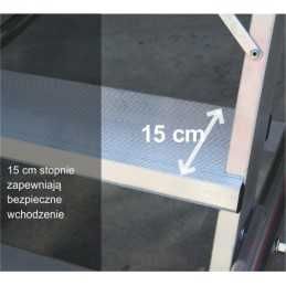 Drabina magazynowa jezdna FARAONE wys. rob.4,23m
model 300/SMT