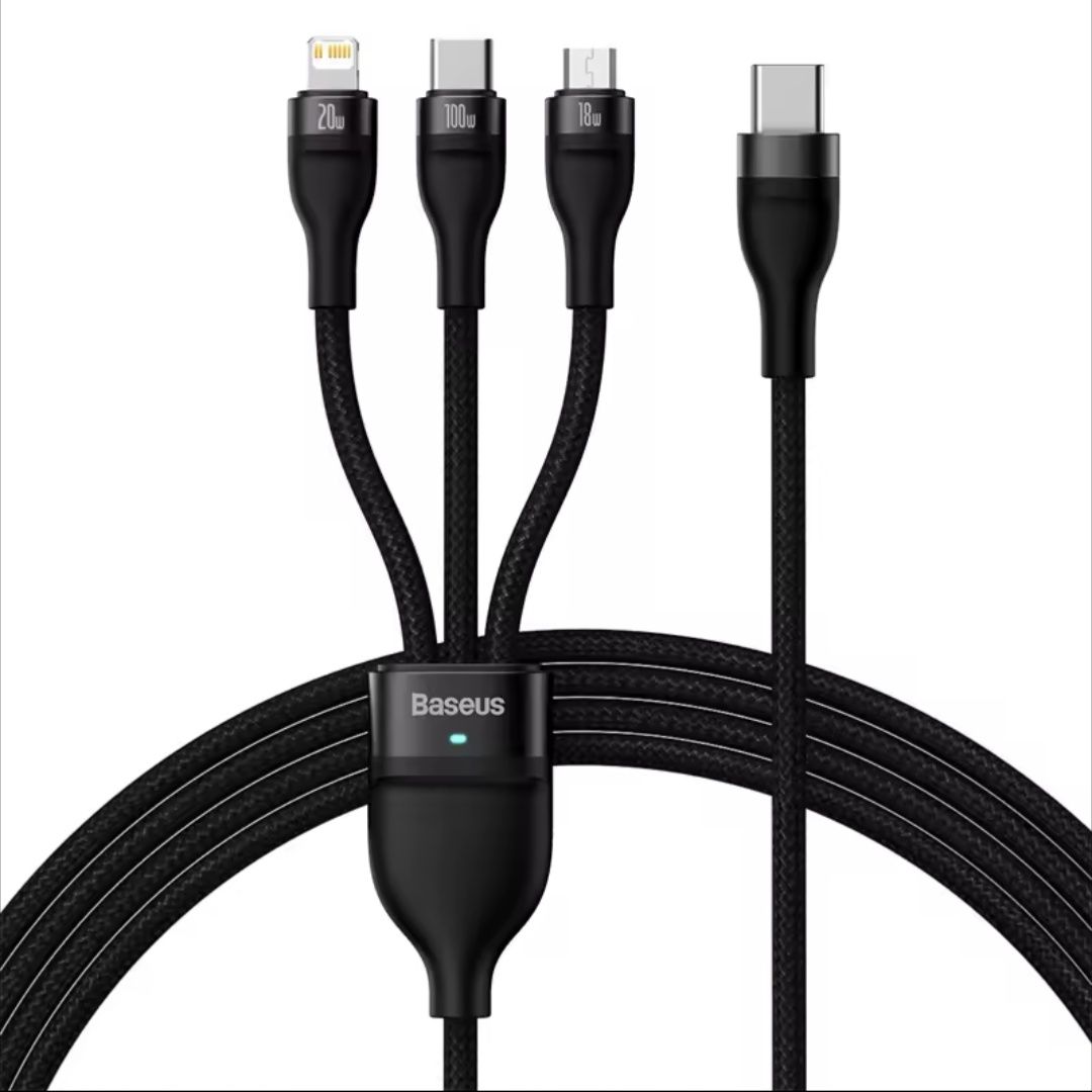 Кабель Baseus Two-for-three 2in3 100w  1.2м