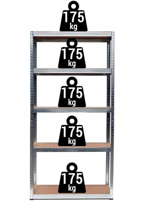 Regał magazynowy garażowy do piwnicy NOWY 875kg 5 poziomów 180x90x40cm