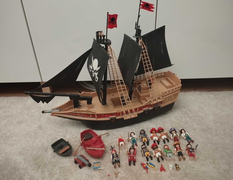 Duży statek piracki Playmobil łódki piraci