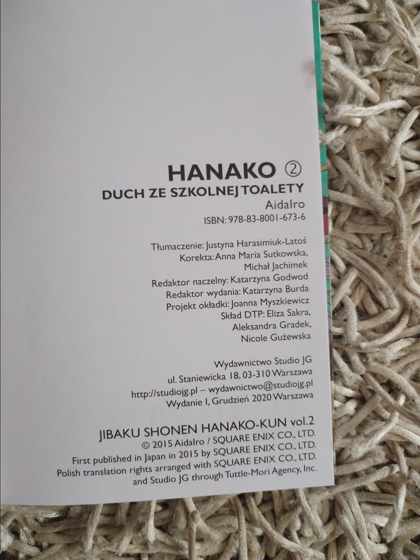 Manga Hanako duch ze szkolnej toalety tom 1 i 2