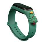 Opaska Xiaomi Mi Band 6 / Mi Band 5 Silikonowy Ciemnozielony Choinka 2