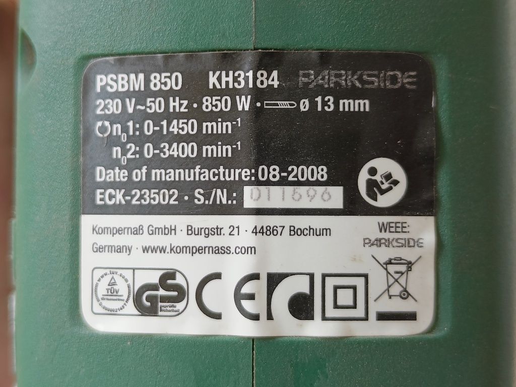 Wiertarka udarowa Parkside PSBM 850 W - Mocna, Sprawna, Stan BDB!