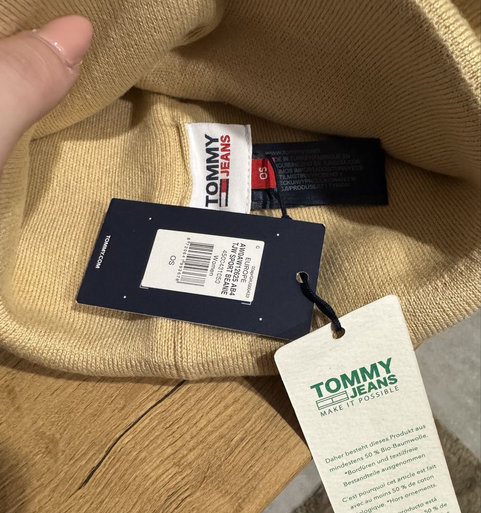Czapka zimowa Tommy Hilfiger Beanie Beżowa Nude