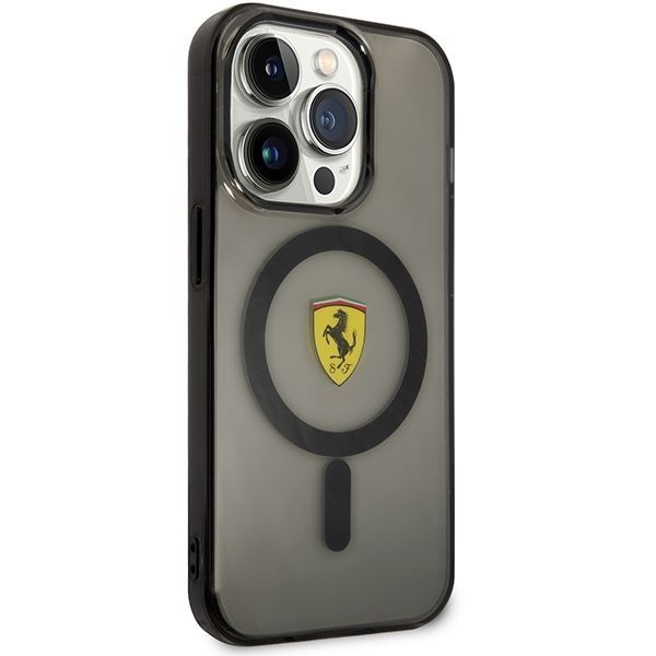 Pokrowiec Ferrari Translucent MagSafe dla iPhone 14 Pro - Czarny
