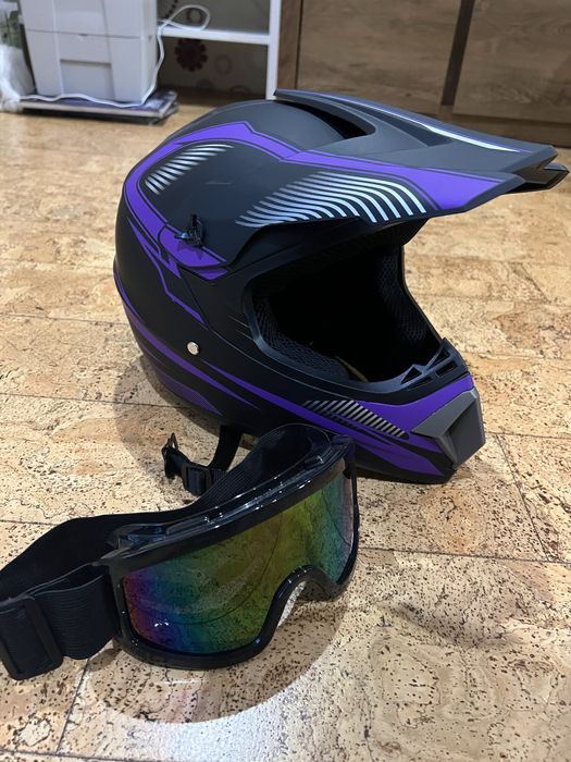 шолом кросовий фіолетовий фуллфейс