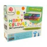 Markery dwustronne Happy
Colours Zestaw 36szt Deco Time