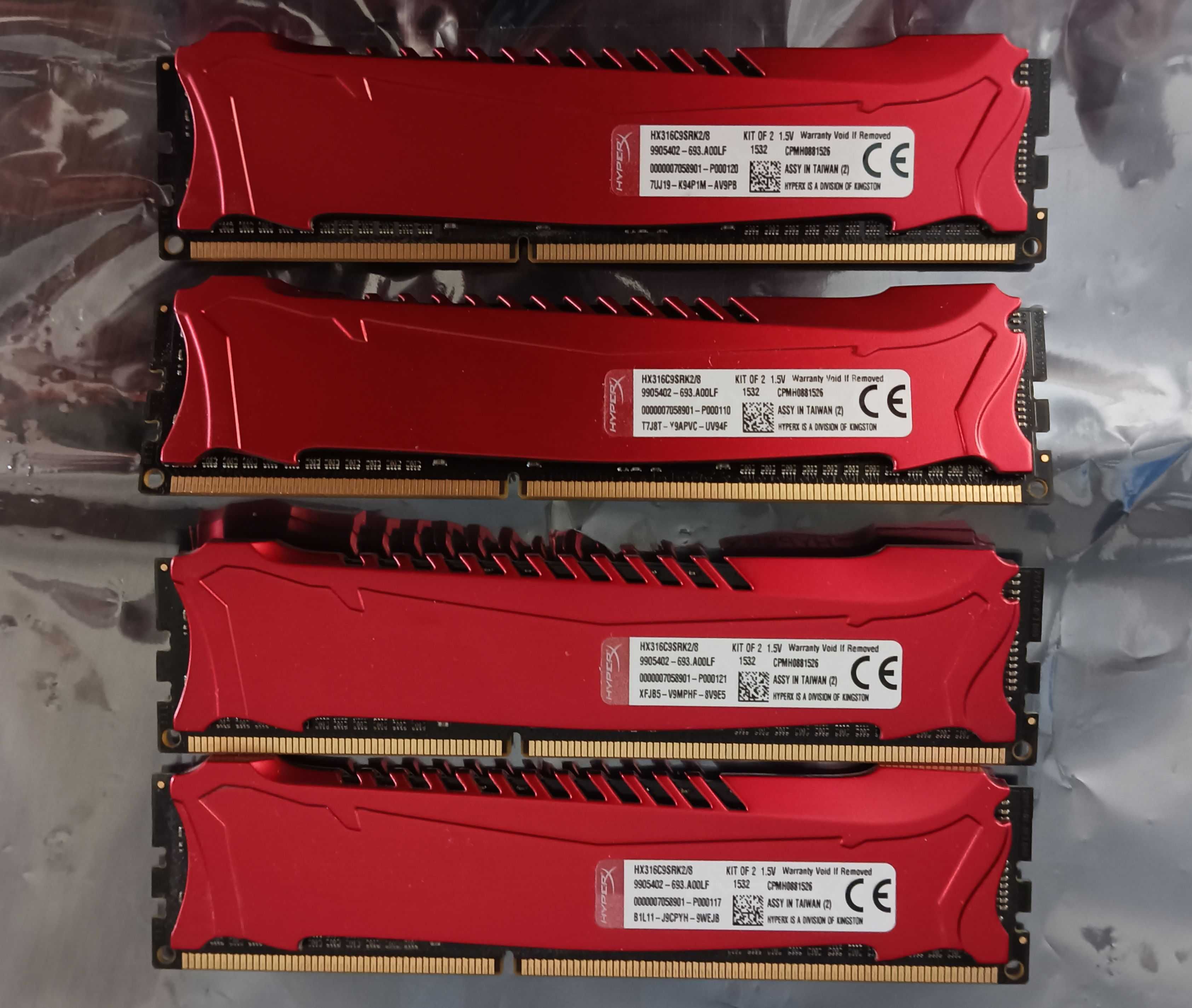 Pamięć RAM Kingston 16 GB (4x4 GB) 1600Mhz DDR3 HYPERX HX316C9SRK2/8