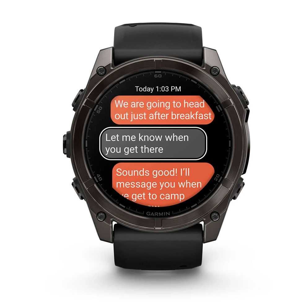Garmin Fenix 8  AMOLED Sapphire 51мм з чорним силіконовим ремінцем