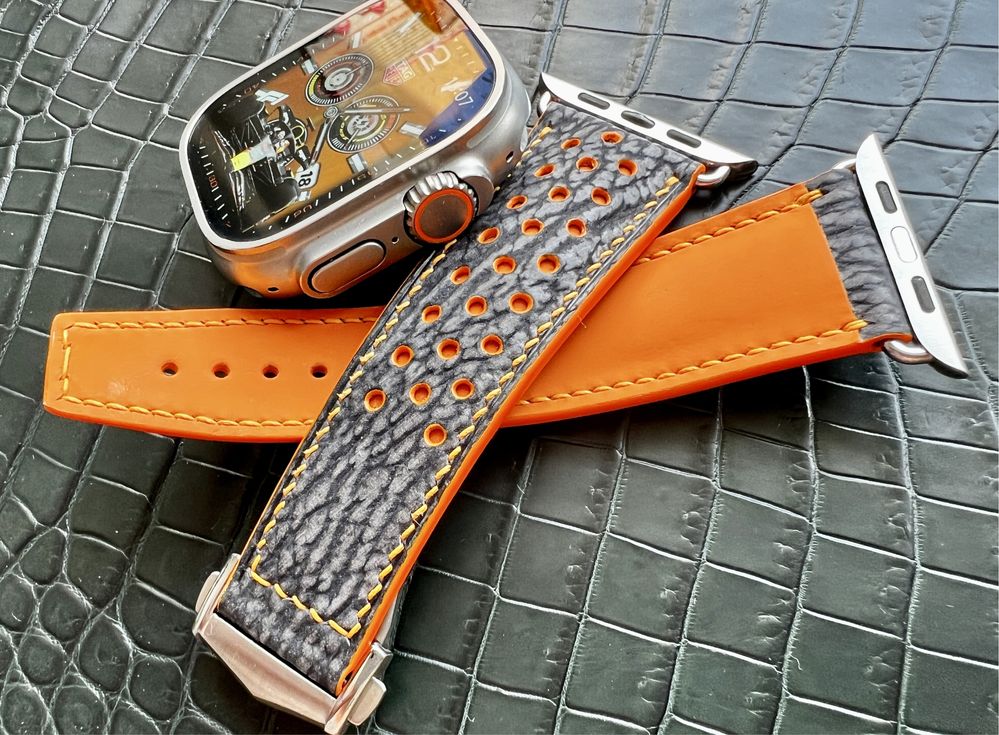Ремінець для годинника Apple Watch, Samsung Watch, акула,крокодил,скат