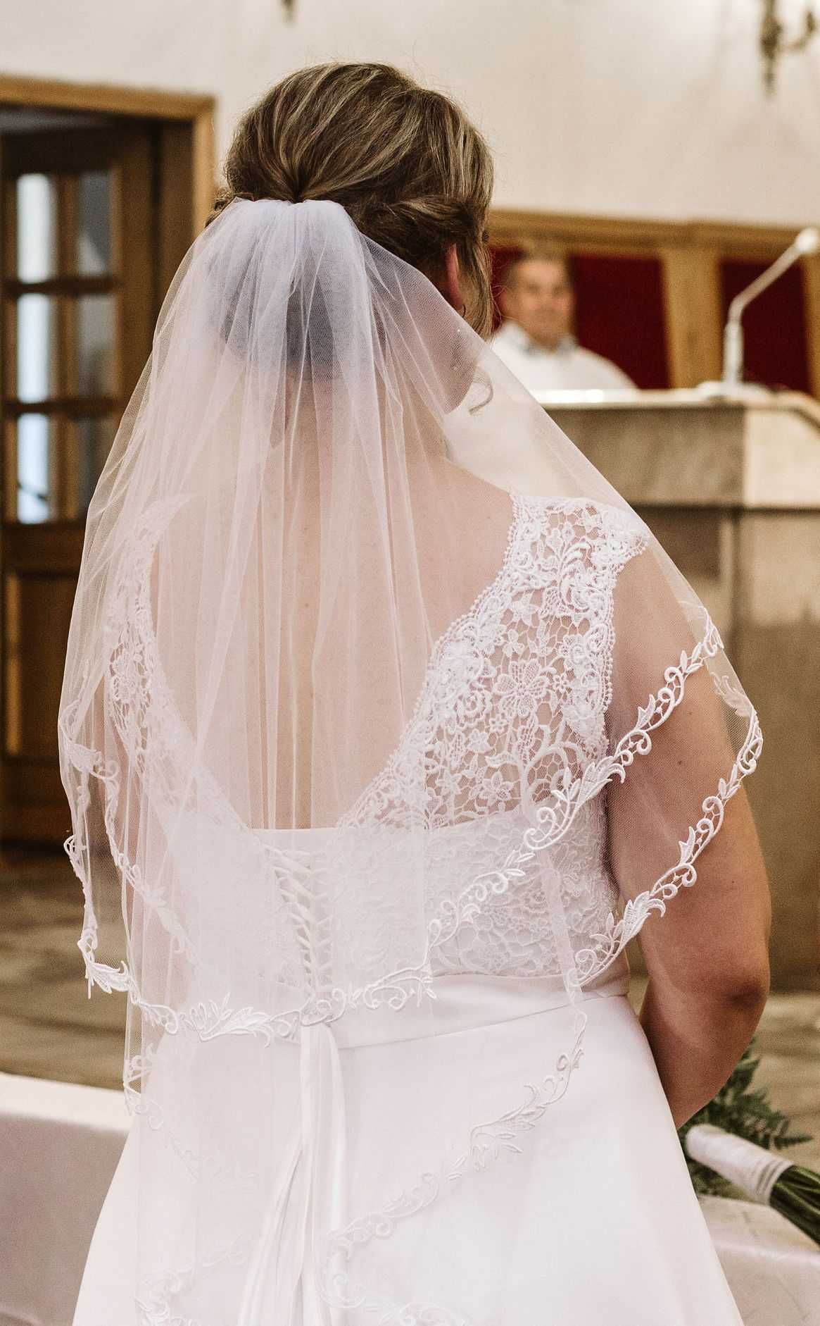 Suknia ślubna Koronkowy gorset księżniczka regulowana  rozm. 42-46