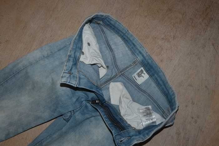 Spodnie dżinsowe przecierane Slim; r 160cm; 28/30; DENIM H&M