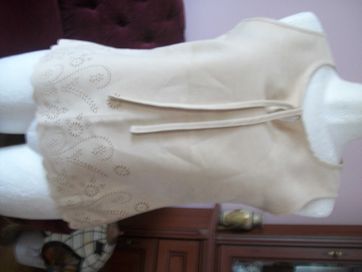 Beżowa bluzka z cienkiego zamszu (imitacja)