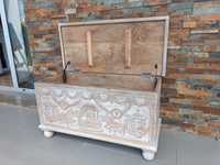 mobiliário vintage à mão, arca baú antigo de madeira mangueira,