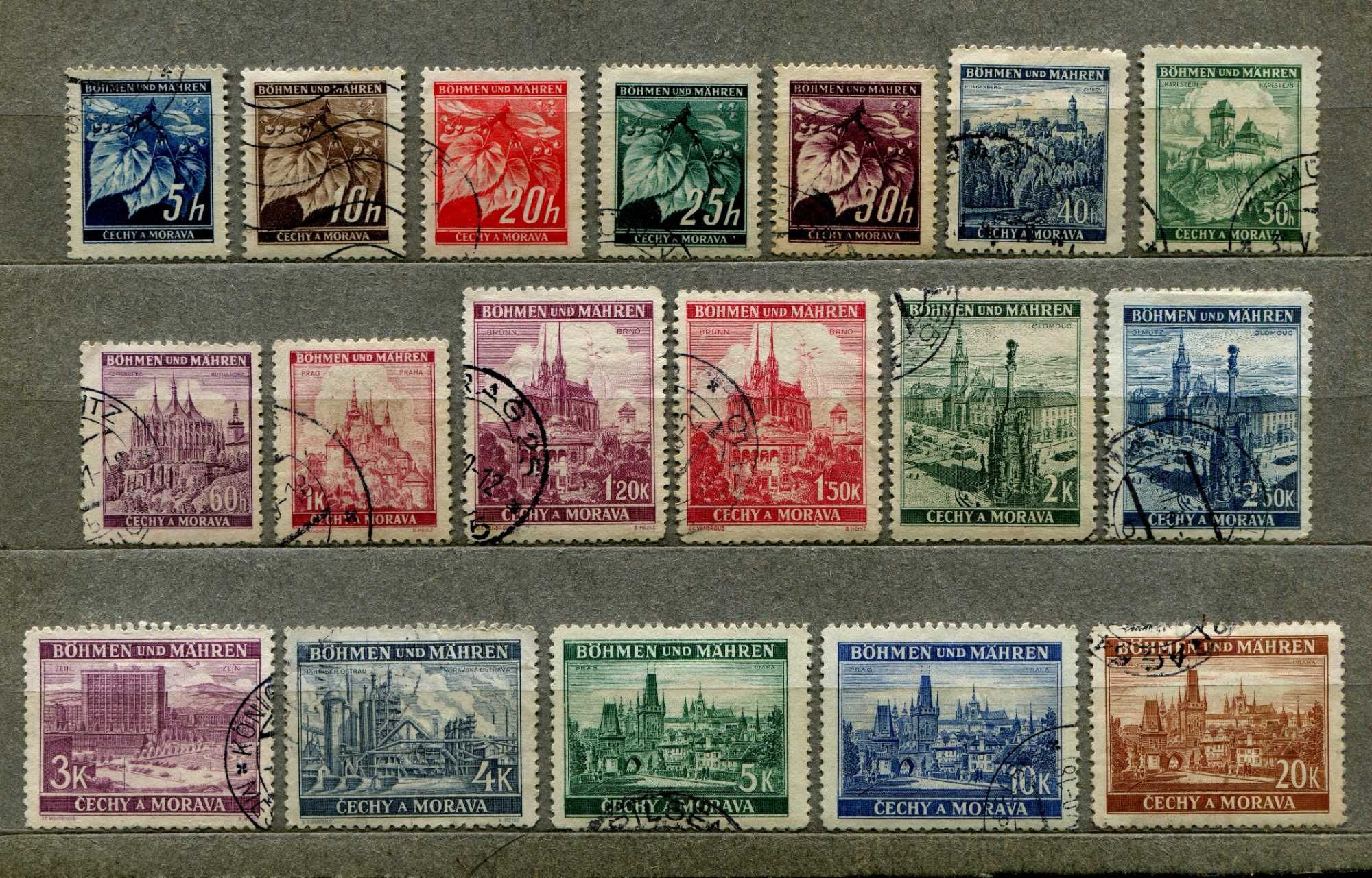 Поштові марки 3-й рейх, Богемія та Моравія, повна серія, 1939 рік