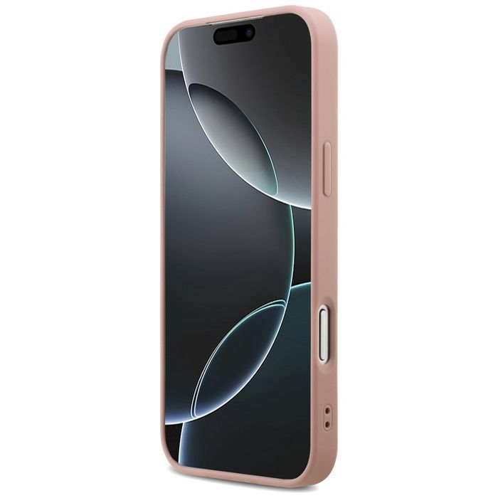 Oryginalne Etui GUESS Fixed Glitter Big 4G do Iphone 17 Pro Max różowy