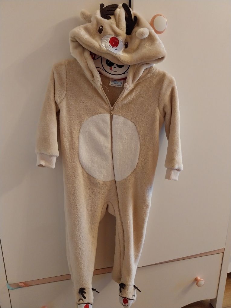Kombinezon r.80  polarowy pajac polarek Renifer piżama niemowlęcy